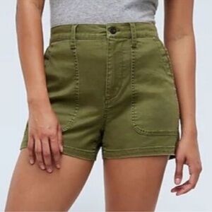 Madewell Olive Green Perfect Vintage Fatigue Cargo Shorts Size 32